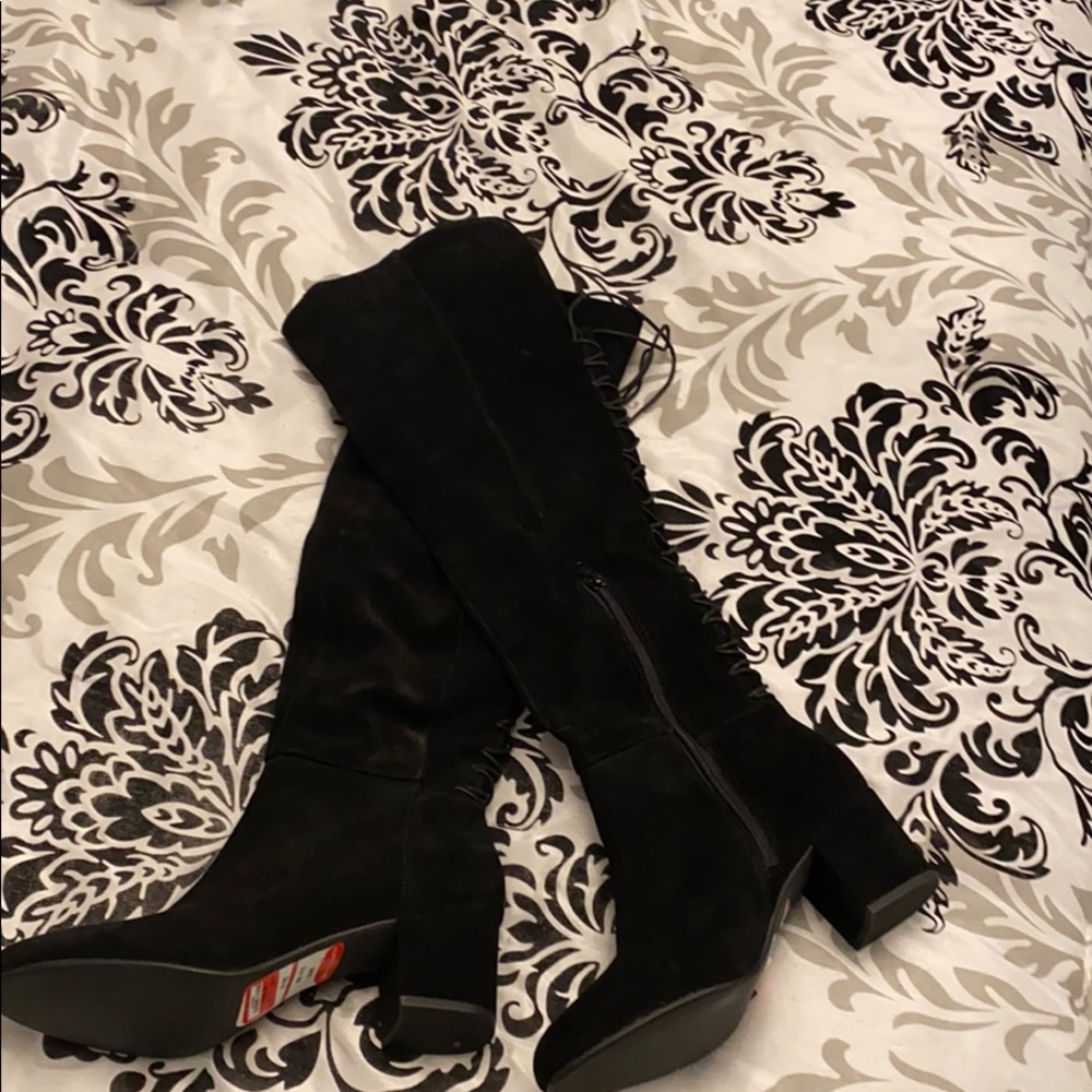 NWT suede over the knee boots, 10 with 2 1/2 heel